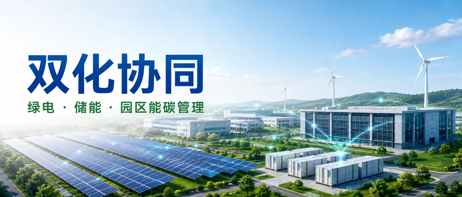 双化协同主题封面：绿电、储能与数字化园区