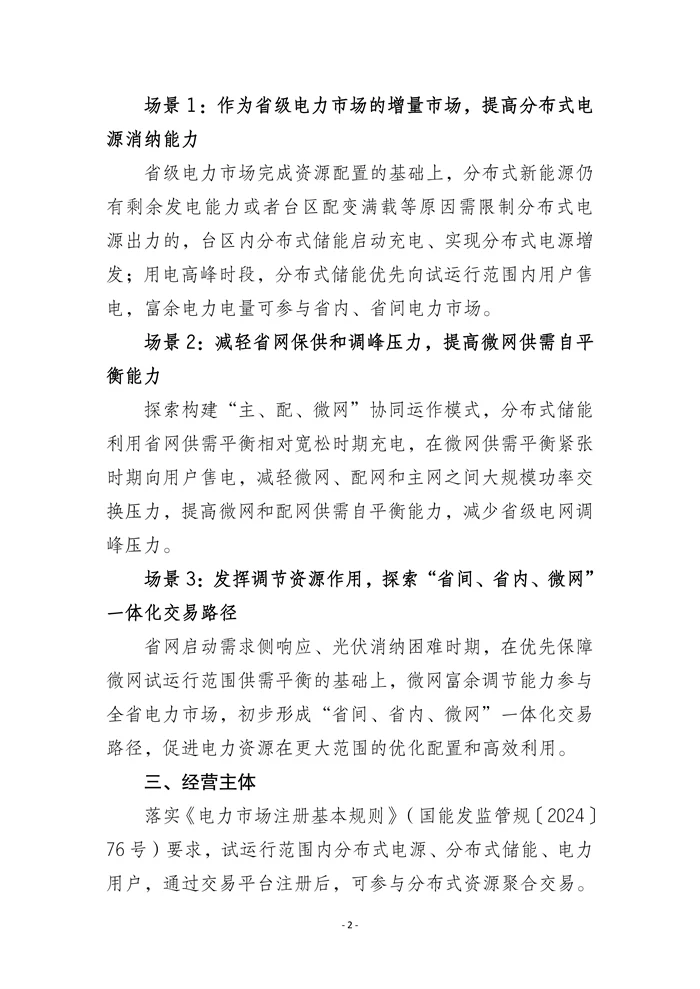 试运行方案第2页：应用场景与经营主体